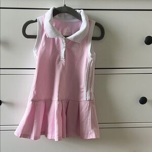 Adidas Pink Polo Dress with White Trim